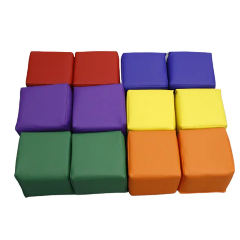 12pcs Educational Stacking Diy Baby Toys Kids Multicolor Non-Toxic Soft Toy Foam Cubes Stacking Building Block Set