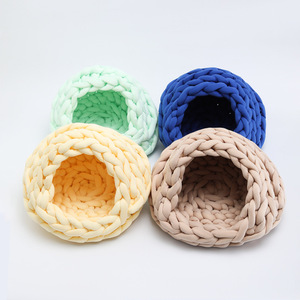 Cómoda cama suave de punto grueso hecha a mano cueva <span class=keywords><strong>Ted</strong></span> cesta para mascotas para cachorros cueva gatos cama - Product Image 4