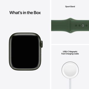 Pour Apple Watch Series 7 (GPS + Cellular 41mm) Écran AMOLED carré vert avec bracelet Clover Sport Regular (Reconditionné) - Product Image 5