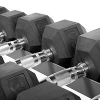 Ensemble d'haltères hexagonales en caoutchouc noir personnalisé pour hommes pour l'entraînement des bras - Équipement de musculation de fitness
