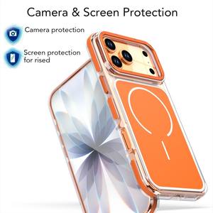 Custodia Magnetica di Lusso <span class=keywords><strong>Originale</strong></span> per <span class=keywords><strong>iPhone</strong></span> 17 Pro Max, <span class=keywords><strong>Cover</strong></span> Arancione per <span class=keywords><strong>iPhone</strong></span> 17 Pro - Product Image 3