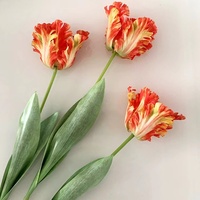 Fleurs de tulipe perroquet artificielles en Silicone, 100 pièces, véritables tactiles, pour réception de mariage, décoration de maison, 3D