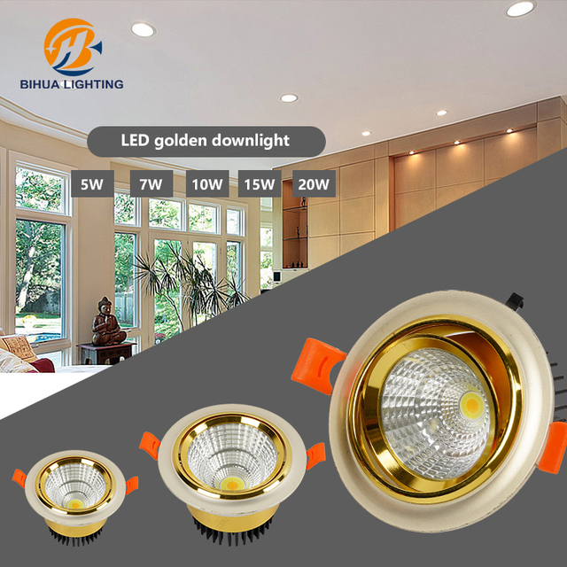 Ce RoHS Ceiling Recessed Mounted Aluminum Housing 5w 7w 10w 15w 20w COB Round Ceiling Led Downlight