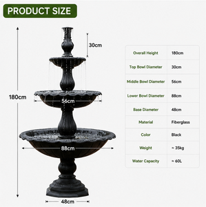 Fuente de Hierro Fundido BSA, Fuente Clásica de Metal, Fuente de Jardín, Escultura para Decoración de Jardín y Patio - Product Image 2