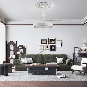 Le lustre en plâtre rétro de luxe léger français de la marque Athena Calderones est un luminaire moderne pour chambre, salon et salle à manger. - Product Image 2