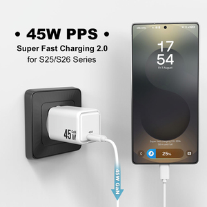 Chargeur <span class=keywords><strong>de</strong></span> téléphone 45W pour iPhone Samsung, charge rapide, adaptateur <span class=keywords><strong>de</strong></span> chargeur universel USB C, chargeur mural portable PPS PD Gan 45W, type C - Product Image 2