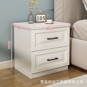 Wooden bedside table, cross-border creative home bedroom <b>small</b> bedside storage <b>cabinet</b>, solid wood multi-layer simple storage - Product Image 5