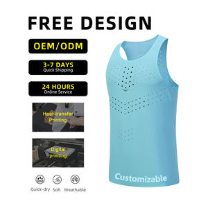 قمم خزان بيضاء غير ملحومة للرجال سريعة الجفاف للياقة البدنية غير رسمية حجم XL تنفس بلا أكمام طباعة ضغط - Product Image 4