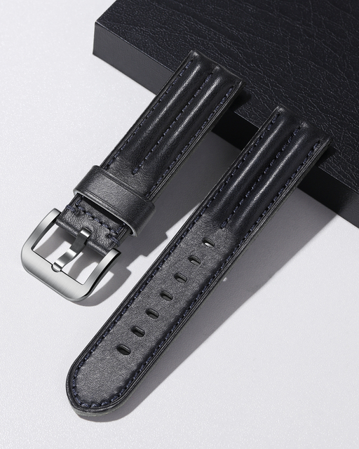 Genuine Cowhide Leather Watch Strap 20/22/24mm Adjustable Quick Release Vintage Band for Men
