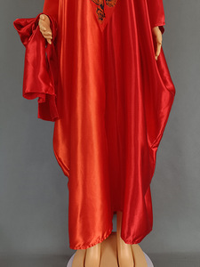 Robe longue ethnique africaine <span class=keywords><strong>Ayaba</strong></span>, kaftan ample musulman à manches mi-longues, robe traditionnelle à imprimé Ankara - Product Image 5