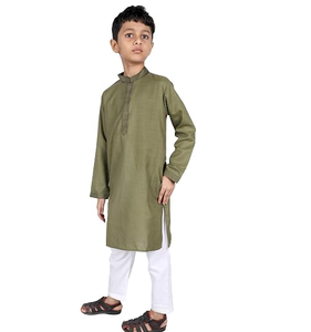 Ensemble Kurta en Rayonne Ethnique Infroissable à Séchage Rapide Longueur Genou pour Garçons – Vêtement Traditionnel Indien Festif pour Événements Culturels - Product Image 2