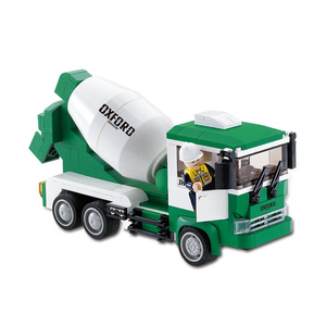 OXFORD TOWN READY MIX CONCRETE AND ROAD ROLLER Urban Construction Machinery <b>Building</b> <b>Blocks</b> Engineering Car Combination Assemble - Product Image 2