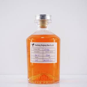 Personalizzato ODM OEM popolare 500ml bocca larga rotonda corta e robusta Vodka whisky Tequila bottiglie di vetro con tappo di plastica - Product Image 6