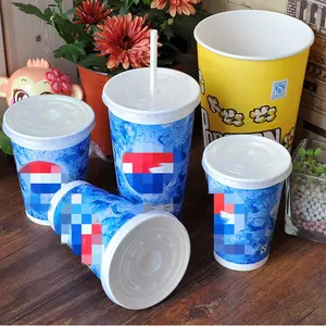 Custom Afdrukken Wegwerp Koud Drankje Kopjes Cola Sprite Paper Cups Groothandel