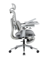 Chaise de bureau ergonomique en maille avec accoudoirs réglables, appui-tête et coussin lombaire souple – Idéale pour les salles de réunion, les conférences et les postes de travail des cadres supérieurs