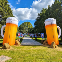 Géant Ballon Gonflable Lumineux en Forme de Chope de Bière pour Décoration de Festival Extérieur, avec Logo Imprimé