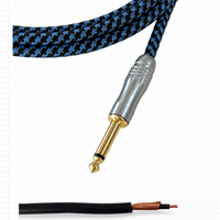 Câble audio professionnel OEM CH-G009 TS pour guitare, mâle-mâle, blindé en spirale, gaine en PVC, conducteur en cuivre sans oxygène, câble en tweed