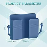 Wandbevestigde telefoonoplader zonder boren voor badkamer en keuken, minimalistische telefoonhouder, opbergplank voor afstandsbediening