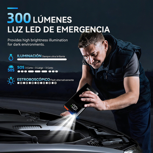 Démarreur de voiture multifonction 16000mAh 2800A à courant de crête, batterie externe avec lumière LED et lampe torche pour voitures et motos - Product Image 3