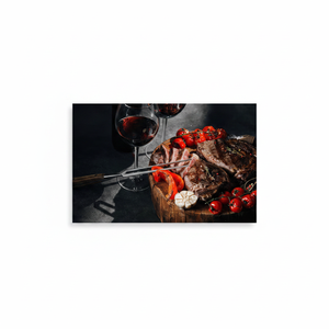Modern <b>Kitchen</b> Food Wall Art: Wine and Meat Canvas Print,<b>WRAPPED</b> CANVAS - Product Image 2