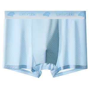 Direkt vom Hersteller: Atmungsaktive Mesh-Boxershorts für Herren, Eisseide-Unterwäsche, Antibakteriell, Mittelhoher Bund, Gestricktes Logo, 4XL - Product Image 1