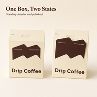 Boîte à cartes pliable personnalisée avec fente découpée en forme de montagne pour cartes de saveurs interchangeables