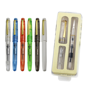 Penna stilografica di riempimento del pistone con pennino diverso trasparente pennino Fine pennarello dorato pennino calligrafia <span class=keywords><strong>Set</strong></span> di penne a pennello morbido - Product Image 2