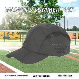 Casquette de course légère pour femme en polyester, chapeau de soleil sportif avec panneau en maille respirante, visière réglable pour l'entraînement en extérieur et le cyclisme - Product Image 2