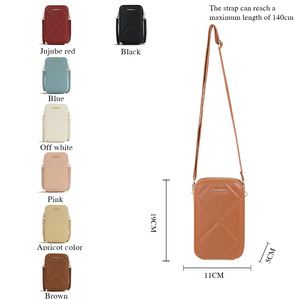 Baellerry Women's Phone Bag 7 Inch Vertical <b>Square</b> Zipper Portable Shoulder Crossbody Bag Brown - Product Image 4