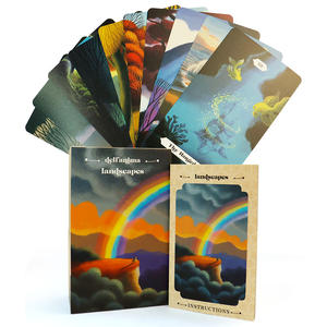 ไพ่ทาโรต์กระดาษพกพาแบบเป็นมิตรกับสิ่งแวดล้อม รุ่นเรนโบว์บลูเอดจ์ พร้อมกล่องฝาปิดและฐาน |   ชุดไพ่ทาโรต์คำยืนยันความหรูหราแบบกำหนดเอง - Product Image 1