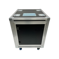 Boîtier de transport antichoc OEM 12U de haute qualité pour amplificateur avec portes coulissantes avant et arrière et 4 roues
