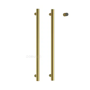 Bathroom Accessories Double Bath Towel Rail Bathroom Accessories 2 Bar Plug-in Towel Warmer in Brushed gold