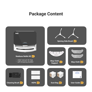 รุ่น Global ของแท้สำหรับ <span class=keywords><strong>Nomo</strong></span> N3 หุ่นยนต์ดูดฝุ่นอัจฉริยะ ฟังก์ชั่นดูดฝุ่นแบบแห้ง/เปียก แบตเตอรี่ไฟฟ้า แรงดูด >2499Pa - Product Image 6