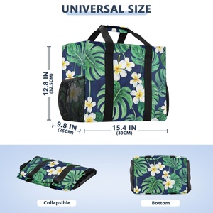 Custom Eco Friendly Recycled Lifestyle Tropical Lehua Floral Women Tote Shoulder Reusable Sublimation Grocery Beach Shopping Bag - Product Image 2