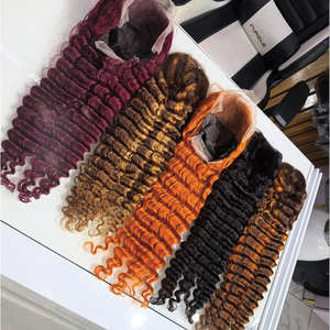 40英寸长原发越南发深波浪假发250%密度缅甸卷发假发处女印度发直发假发 - Product Image 2