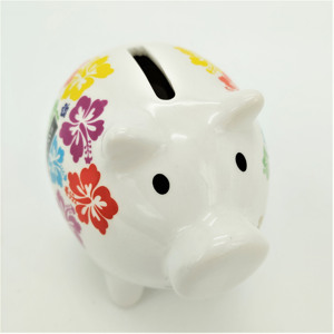 Gốm màu sắc in ấn gốm Pig động vật tiết kiệm <span class=keywords><strong>Box</strong></span> Piggy ngân hàng cho con Món quà trang trí nội thất tùy biến hỗ trợ - Product Image 2