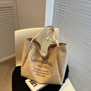 Casual <b>Large</b> Capacity Red Color <b>Canvas</b> Tote <b>Bag</b> Women Handbags Designer Shoulder Big Shopper <b>Bag</b> for Daily Use - Product Image 6