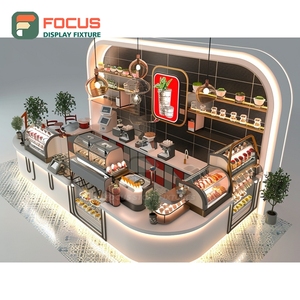 ชั้นวางกาแฟแบบตั้งพื้นหลายชั้น ชั้นวางถุงกาแฟ ตกแต่งด้วยไม้ ชั้นวางโชว์สินค้าคาเฟ่ - Product Image 4