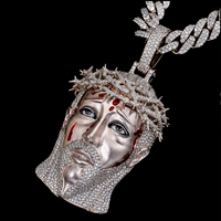 Nuevo Colgante Hip Hop Personalizado con Incrustaciones de Diamantes en Plata de Ley 925 con Rostro de Jesús en Moissanita para Hombre, Joyería Urbana