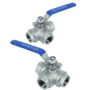<span class=keywords><strong>Vanne</strong></span> à boisseau sphérique motorisée YOD personnalisée 1/4 2 pouces NPT BSP filetée en fer avec joint PTFE, type T, manuelle, en acier inoxydable 304 316, <span class=keywords><strong>3</strong></span> <span class=keywords><strong>voies</strong></span> - Product Image 4