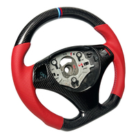 Volant sport en cuir rouge en fibre de carbone noir personnalisé en usine pour BMW E92 E82 E87 E90 E91 E93 E88 M3 E45 E46 X5 X6 F15 F16
