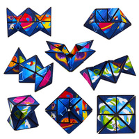 Boîte à changement de forme Cube magique magnétique variable géométrique 3D Décompression Hand Flip Puzzle Kids Reliever Fidget Toy