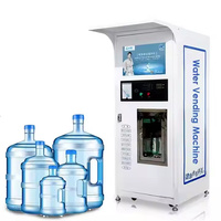 Distributeur d'eau alcaline commercial à pompe RO purifiée, à commande par carte, 800 GPD, avec coque métallique et garantie d'un an