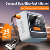 Gonfleur de pneus de voiture à charge sans fil, affichage numérique, pompe à air portable, double écran, 12V avec batterie externe pour utilisation en véhicule