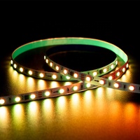 Bande lumineuse LED 5050 RGBIC, auto-adhésive, flexible, 60 LED/m, basse tension 24V, ambiance colorée, flux lumineux RGBIC