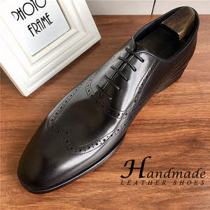 Nuevo modelo de zapatos formales de cuero con grabado Brookes, zapatos Oxford británicos con cordones de cuero genuino importado. - Product Image 4