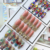 Faux presse sur ongles gothique Y2K presse manuelle sur les ongles réutilisable détachable acrylique fait à la main ongles artificiels avec outil de colle
