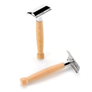 Abeis Biodegradable Single Blade Face Bamboo Safety <strong>Razor</strong> Wooden Handle <strong>Double</strong> <strong>Edge</strong> <strong>Razors</strong> Men Shaver - Product Image 1