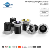 Spot LED sans cadre Multi CCT 2700K-6000K UGR<3 anti-éblouissement profond CE RoHS Fitlight pour showroom, magasin de détail, OEM, dimmable