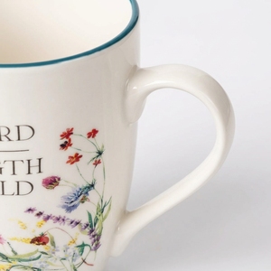 Cadeaux d'art chrétien : Tasse à café/thé en céramique sublime et inspirante avec verset biblique « Le Seigneur est ma force », compatible micro-ondes - Product Image 5